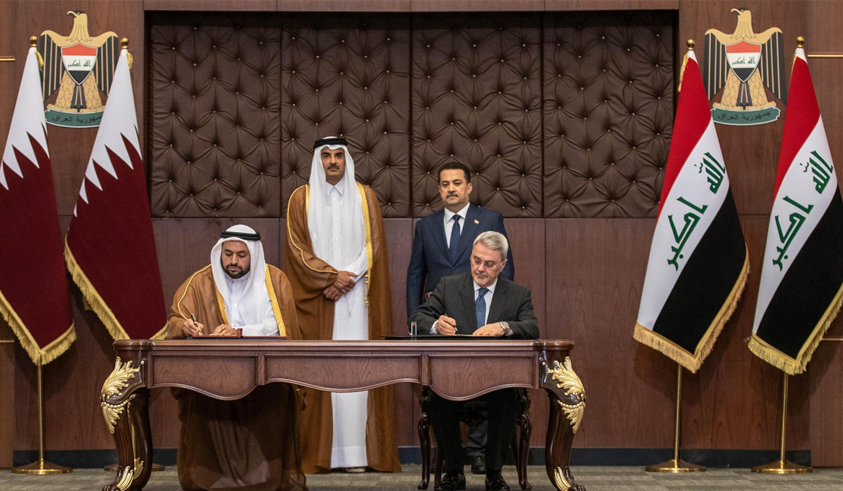 HH the Amir Sheikh Tamim bin Hamad Al-Thani and HE Prime Minister of Iraq Mohammed Shia Al Sudani